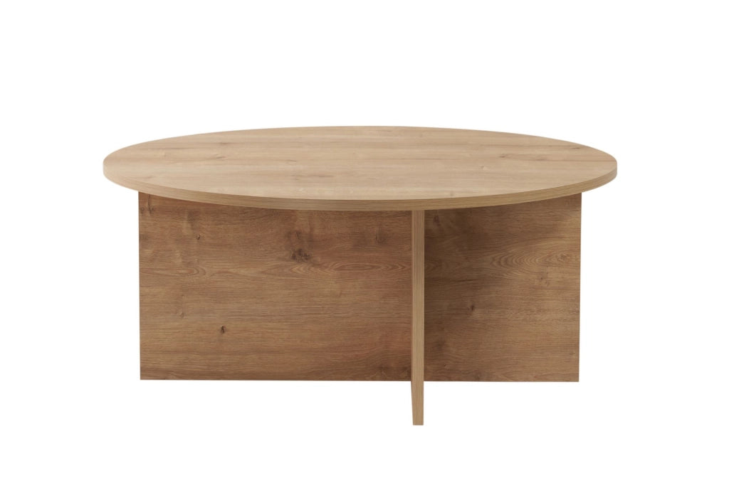 Tavolino da caffè in legno "Sun" - 90 x 90 x 40 cm - Rovere Zaffiro