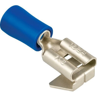 TERMINALE PIATTO MASCHIO FEMMINA A STRINGERE - BLU MMQ 1,5/2,5 MM 6,3 CF=PZ 10- 12 confezioni