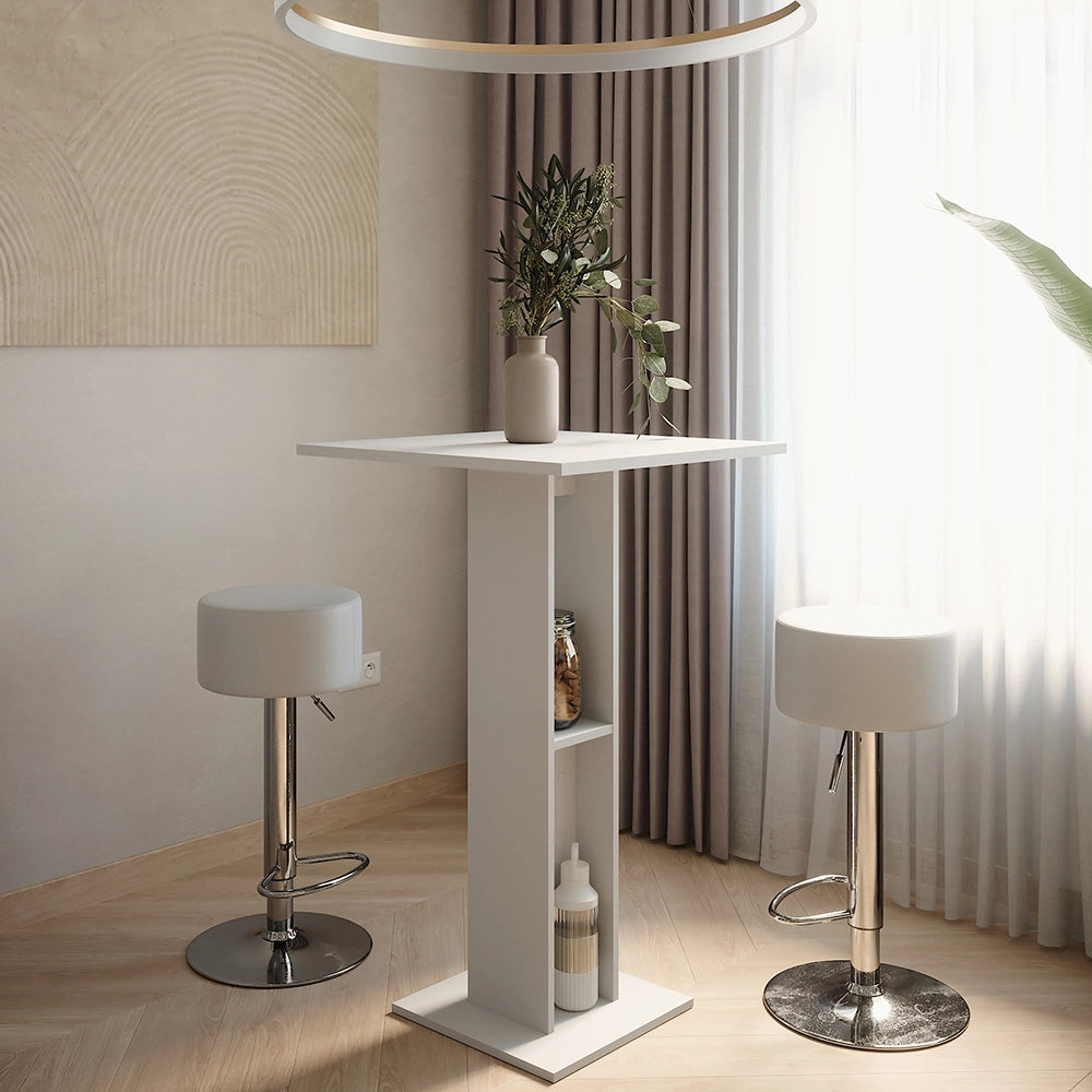 Vicco tavolo bar con sgabelli Bianco 65 x 65 cm con 2 sgabelli da bar