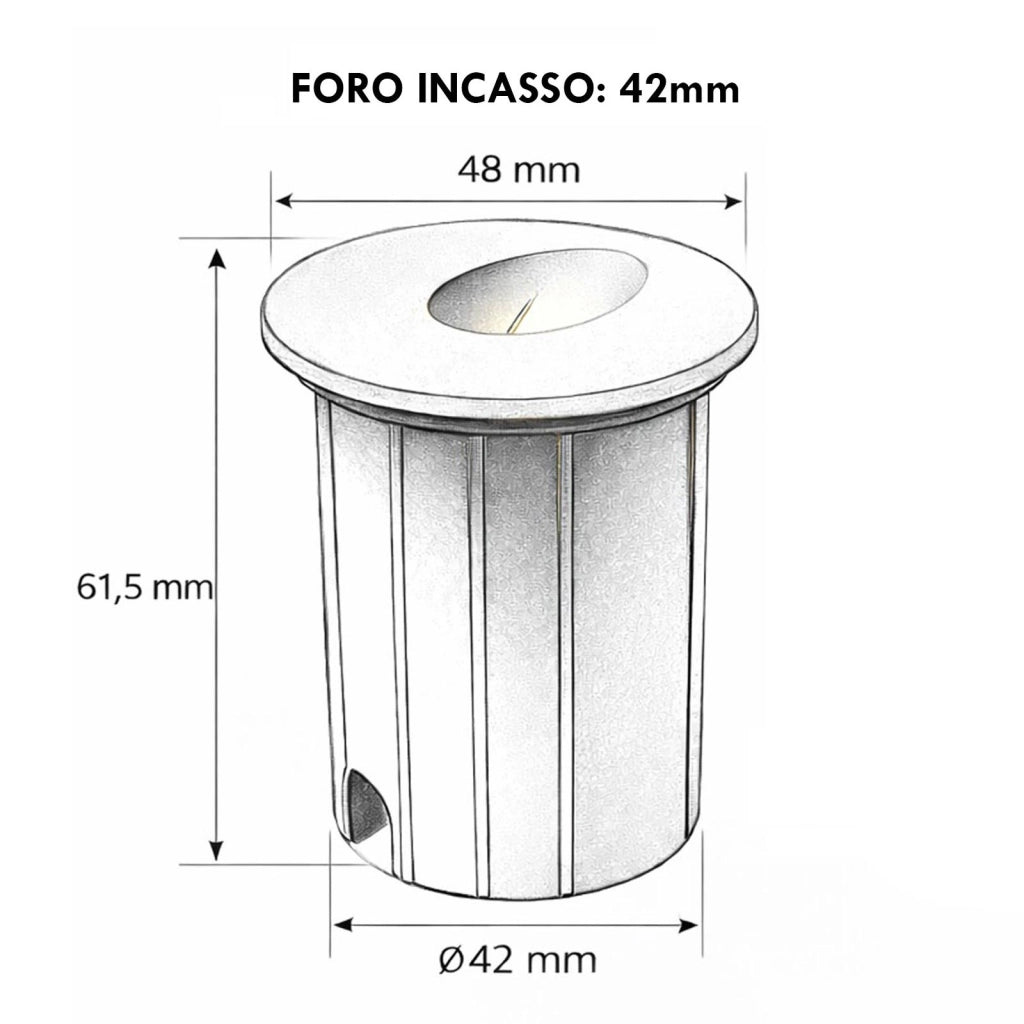 Mini Faretto Segnapassi LED 1.5W Tondo Bianco da Incasso Parete Muro per Esterno IP54 Punto Luce Scale Gradini Giardino Calda 3000K