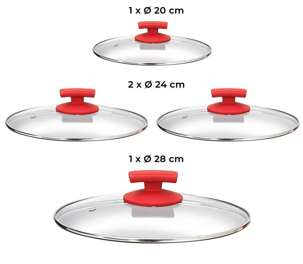 Batteria di Pentole 9 Pezzi in Alluminio Pressofuso Antiaderente Olympia Love