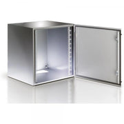 Armadio Rack 19'' a muro 17U grigio IP65 porta cieca prof. 400 mm