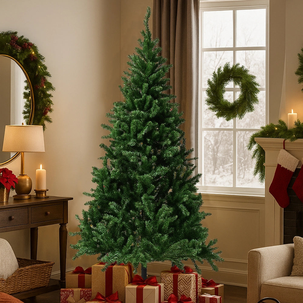 Albero di Natale Verde Monte Saturno 210 cm e 1037 Rami Decorazione Natalizia