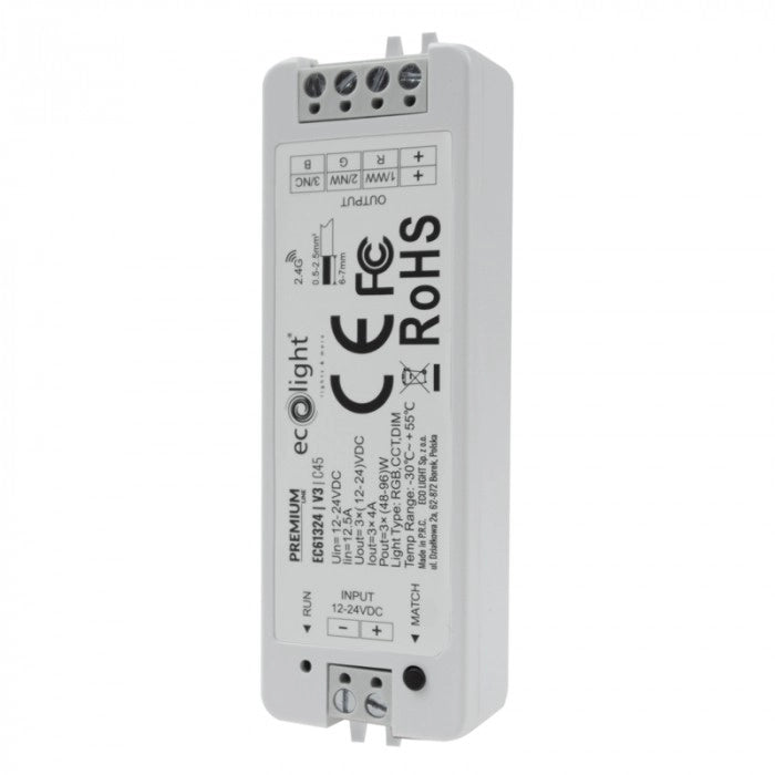 Controller RF RGB V3 per strisce LED 12A 12-24V Ecolight