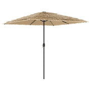 Ombrello | Parasolne Giardino LED e Palo in Acciaio Marrone 248x248x248cm