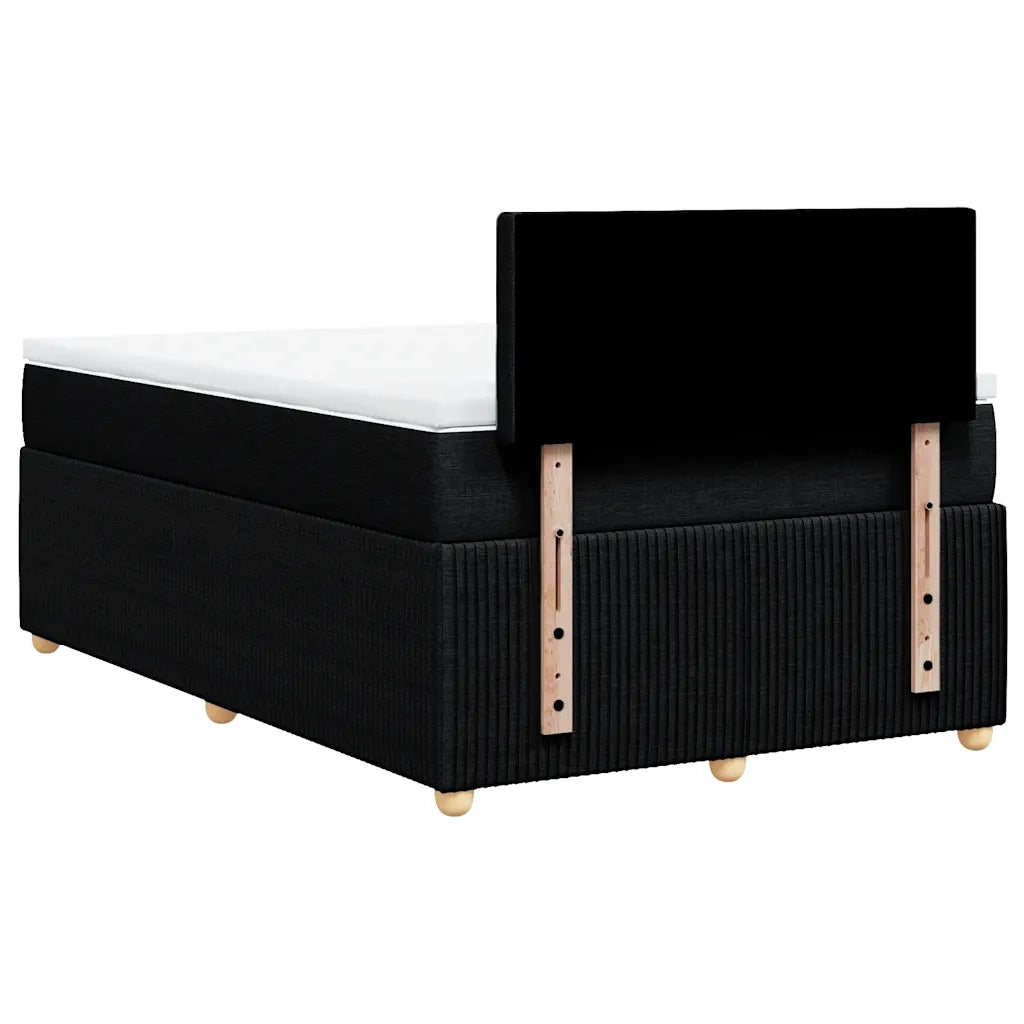Giroletto a Molle con Materasso Nero 120x200 cm in Tessuto