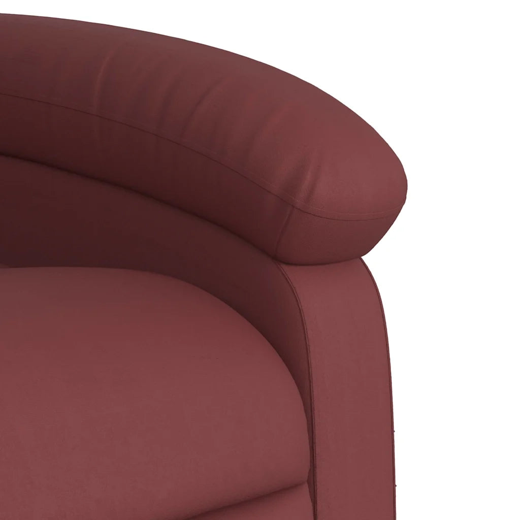 Divano Sedia-Poltrona Massaggiante Reclinabile Rosso vino in Similpelle 594209