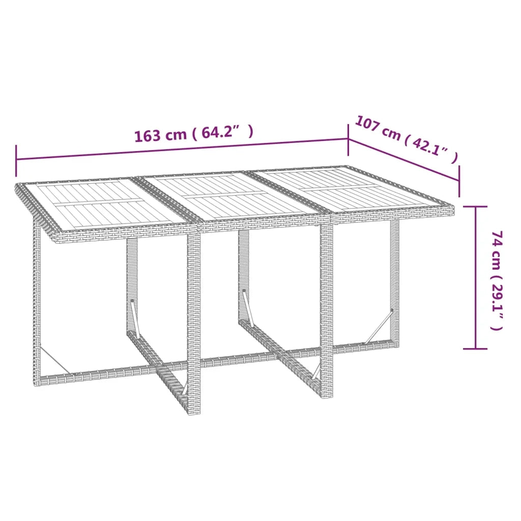Set da Pranzo da Giardino 11 pz con Cuscini in Polyrattan Beige 3095555