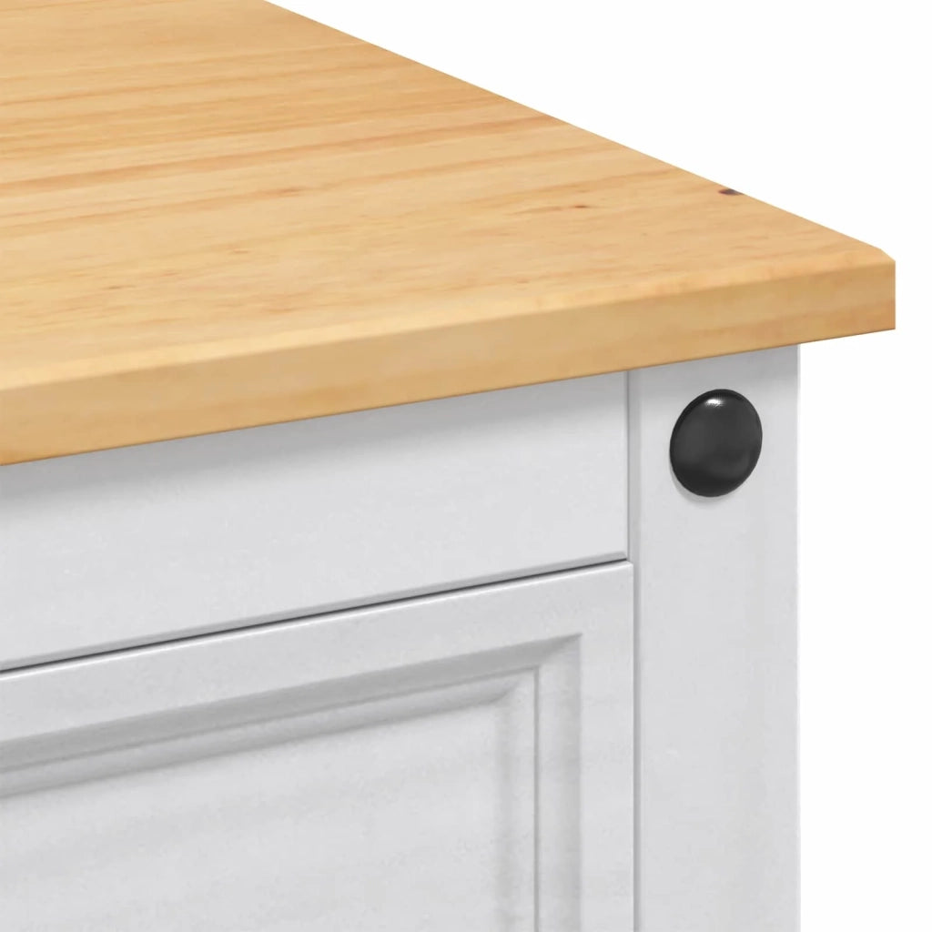 Set isola da cucina 3 pz Bianco e Cera di Miele Pino Massello 3425401