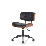 Poltrona da ufficio in pelle sintetica nera cm H.78/88 x L.50 x P.54
