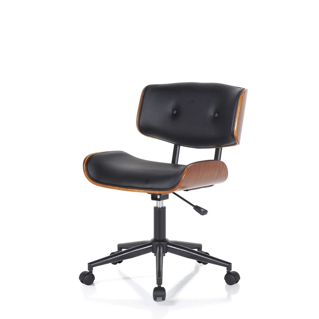 Poltrona da ufficio in pelle sintetica nera cm H.78/88 x L.50 x P.54