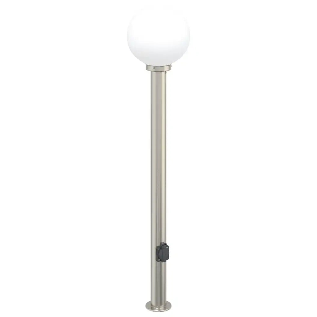 Lampada a paletto con presa elettrica 120 cm Acciaio Inox IP44 4006105