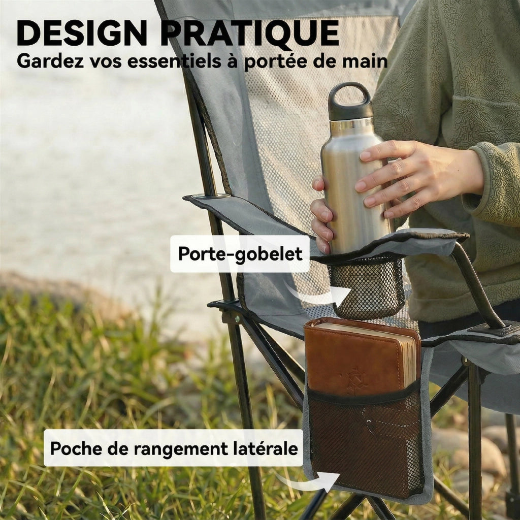 Sedia da pranzo pieghevole con poggiapiedi ¨C zephmum ¨C grigio 125x80x90cm