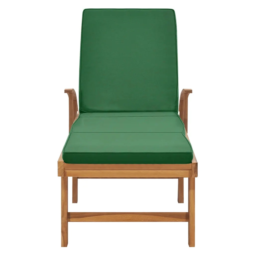 Lettino Prendisole con Cuscino in Massello di Teak Verde cod mxl 21048