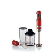 Frullatore a immersione 1000W - 10 velocità + turbo - Accessori inclusi - Rosso