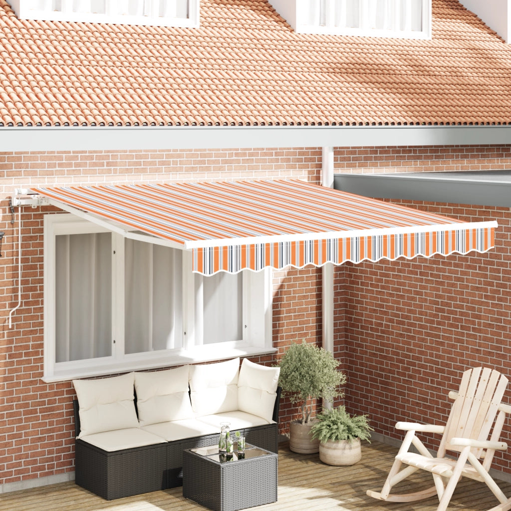Tenda Retrattile Automatica a Righe Multicolore 350x250 cm