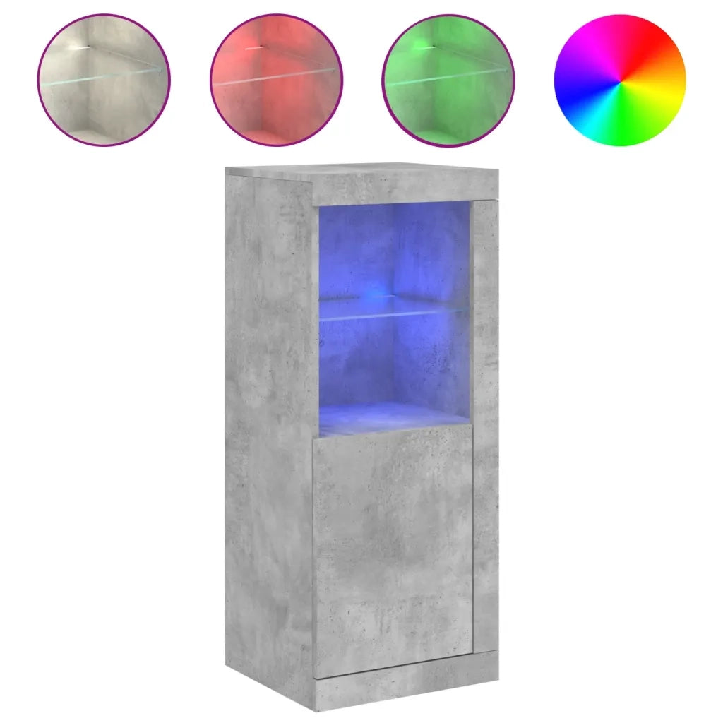 Credenza con Luci LED Grigio Cemento 41x37x100 cm 836647