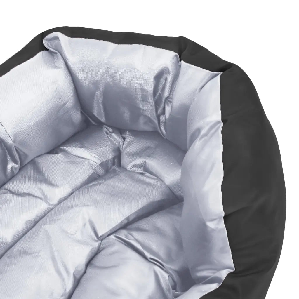 Cuscino per Cani Reversibile e Lavabile Grigio Nero 65x50x20 cm 171207