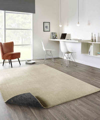 Tappeto FEEL BEIGE tinta unita moderno, pelo morbido resistente e lavabile in lavatrice cm.120x170