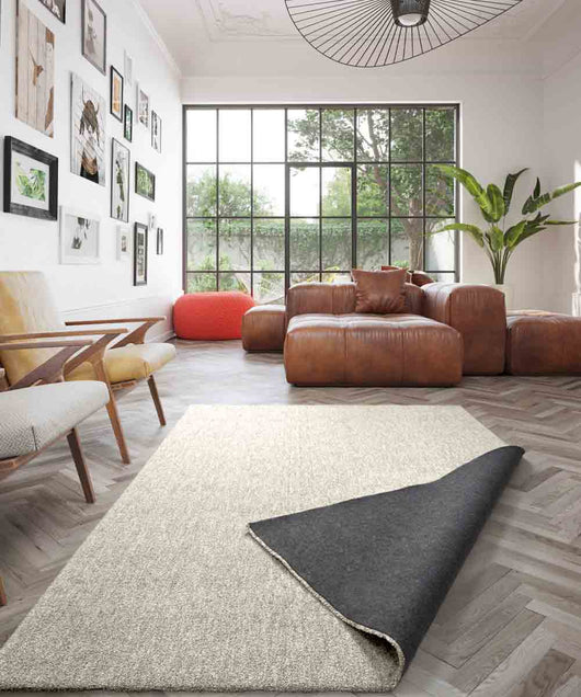 Tappeto FEEL AVORIO tinta unita moderno, pelo morbido resistente e lavabile in lavatrice cm.160x230