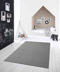 Tappeto FEEL GRIGIO tinta unita moderno, pelo morbido resistente e lavabile in lavatrice cm.200x290