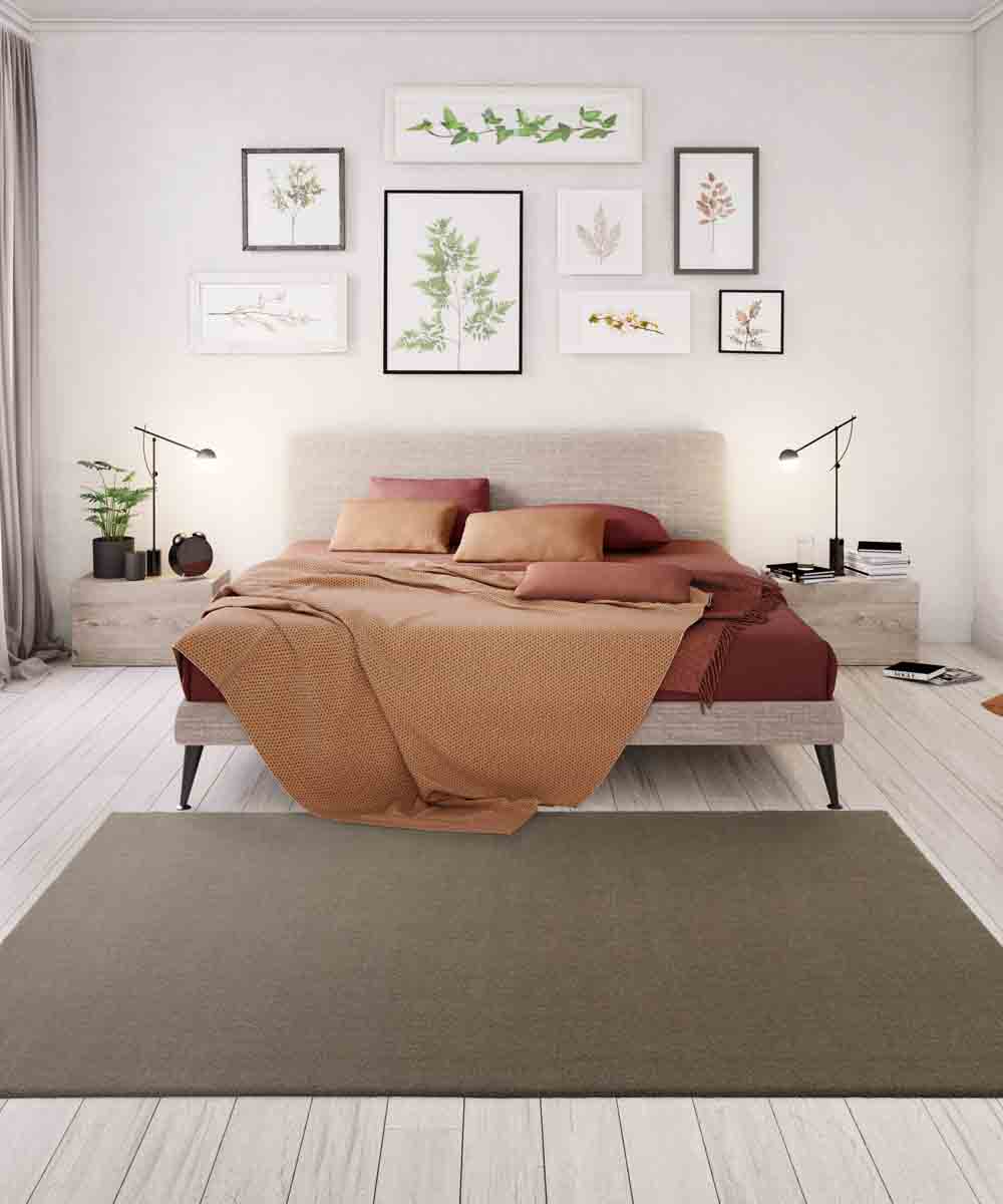 Tappeto FEEL TORTORA cm.200x290 tinta unita moderno, pelo morbido resistente e lavabile in lavatrice