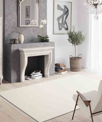 Tappeto FEEL BIANCO tinta unita moderno, pelo morbido resistente e lavabile in lavatrice cm.160x230