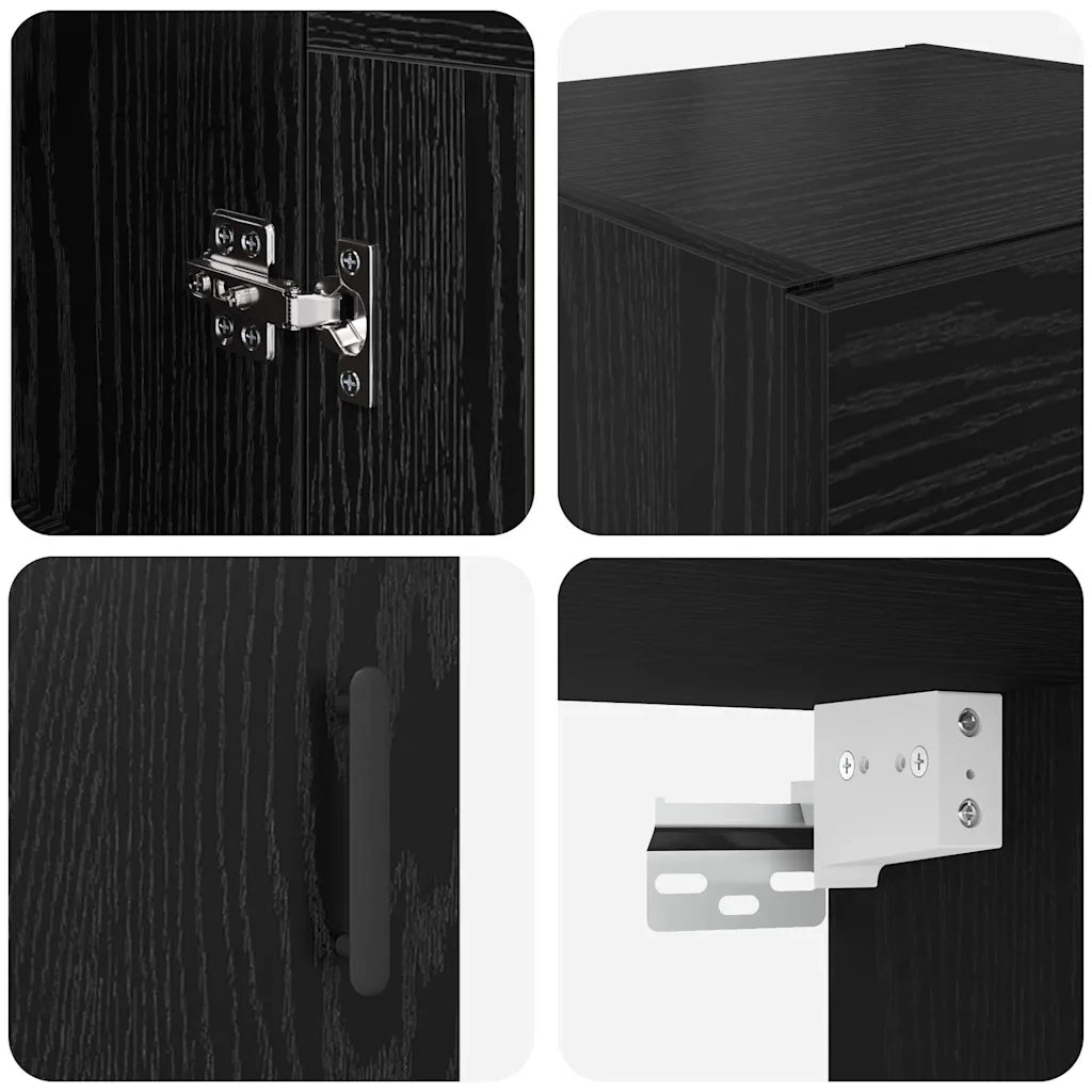 Pensile Rovere Nero 34,5 x 34 x 90 cm Legno multistrato 882441