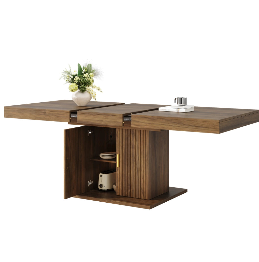 Tavolo da pranzo estensibile 140-180 cm con vano contenitore