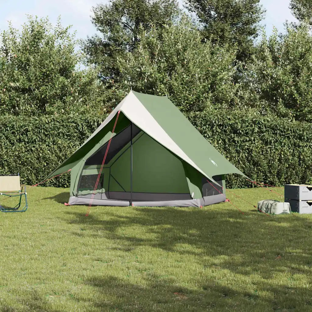 Tenda Familiare con tetto Verde e Bianco 220 x 220 x 184 cm 4100673