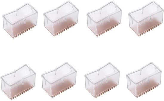 Piedi di tavolo con protezione antiscivolo - 8 pezzi - Piumini - PVC - Per pavimenti in tappeto - Dimensioni 2,4 x 4,5 x 3,1 cm - Protezioni per mobili