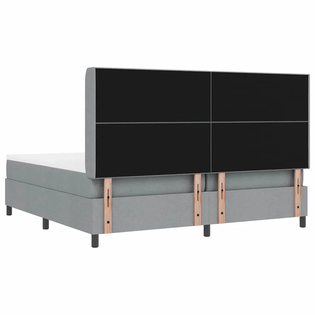 Letto a Sorgente LED Grigio chiaro 200 x 200 cm Tessuto 3343525