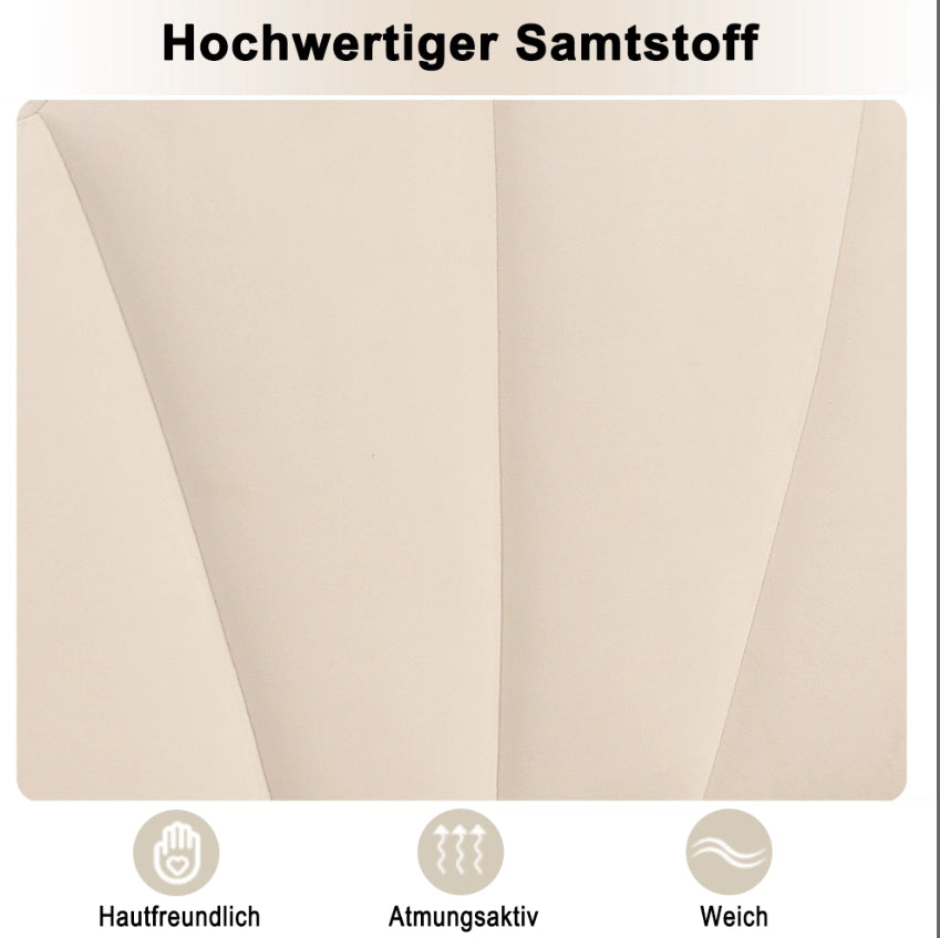Letto imbottito 90 x 200 cm in velluto beige con testiera regolabile