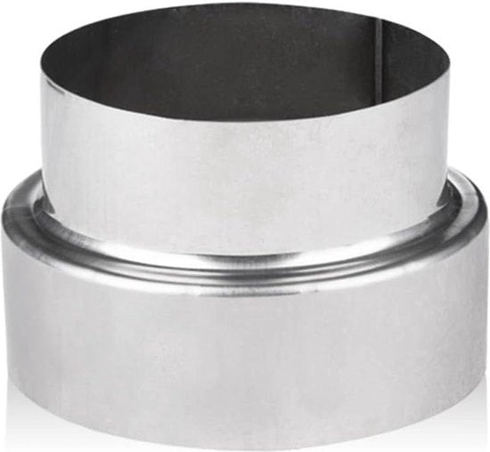 Reduttore di tubo in acciaio inossidabile termoresistente verniciato - 120 mm connessione - 100 mm tubo.