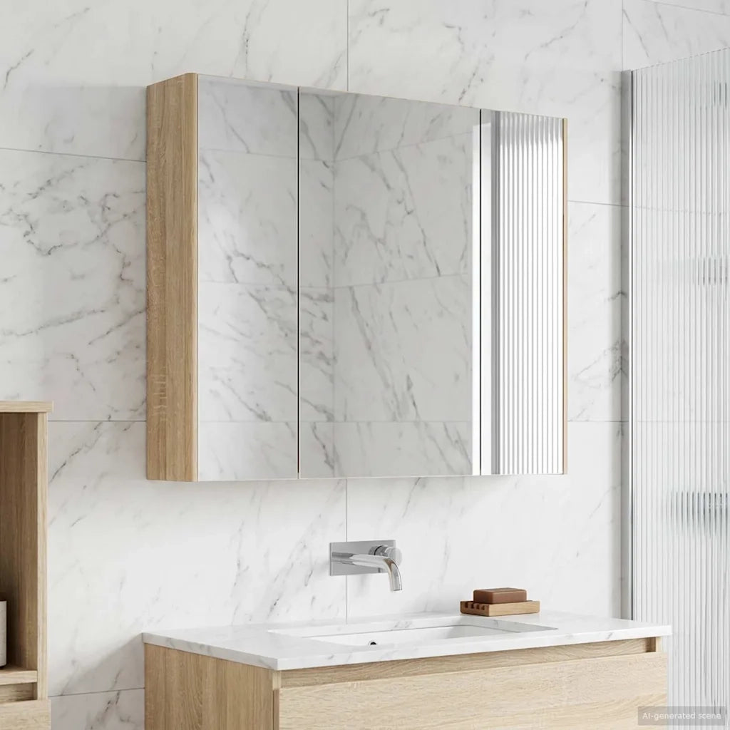 Mobiletto per specchio da bagno Rovere Sonoma