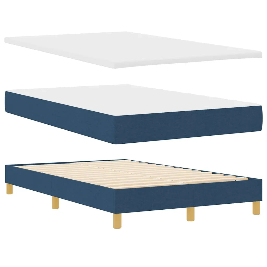 Letto a Sorgente LED con materasso Blu 120 x 190 cm Tessuto