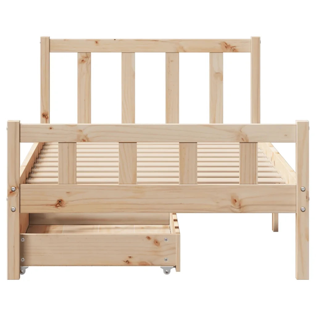 Letto senza Materasso 90x190 cm in Legno Massello di Pino 3301565
