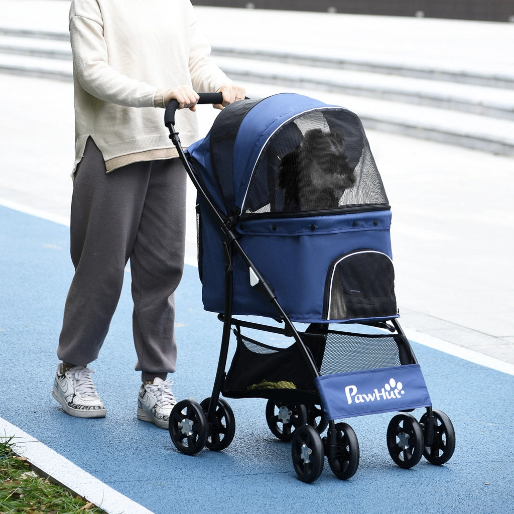 Letto per Cani Pieghevole con Cestino ¨C Zephmum ¨C 81x48x99 cm Blu