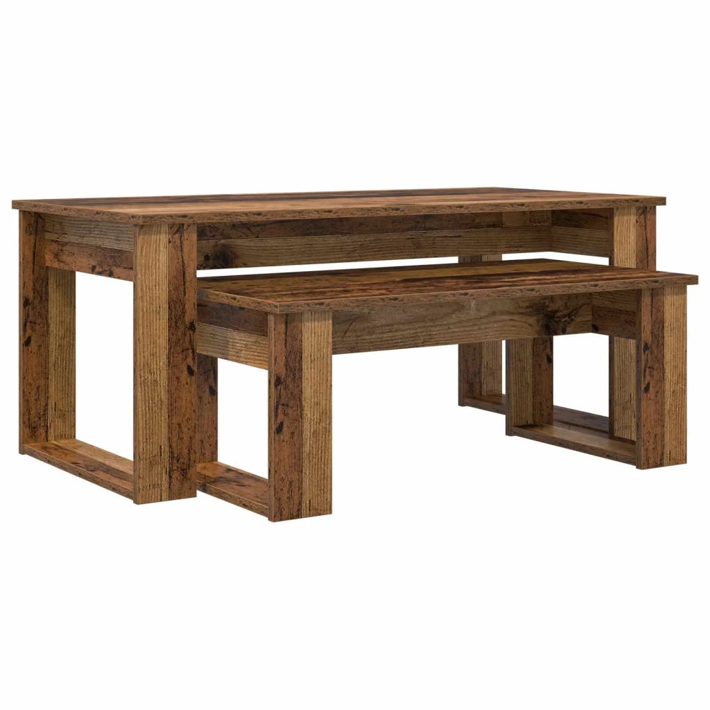 Set di Tavolini da Caffè 2 pcs Legno vecchio Legno multistrato 8000138