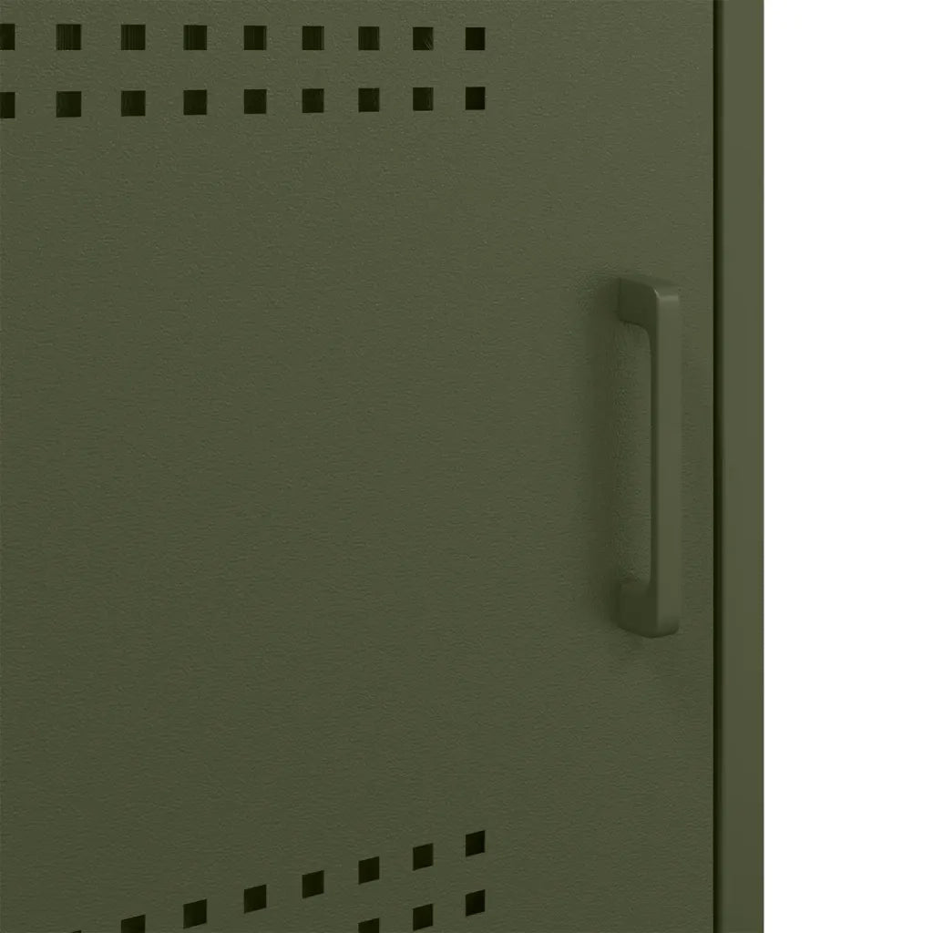Comodini 2 pz Verde Oliva 36x39x68 cm in Acciaio 843075