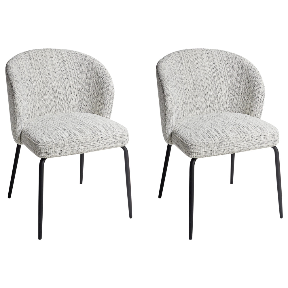 Set di 2 Sedie da Pranzo in Tessuto bianco e nero eleganti design moderno