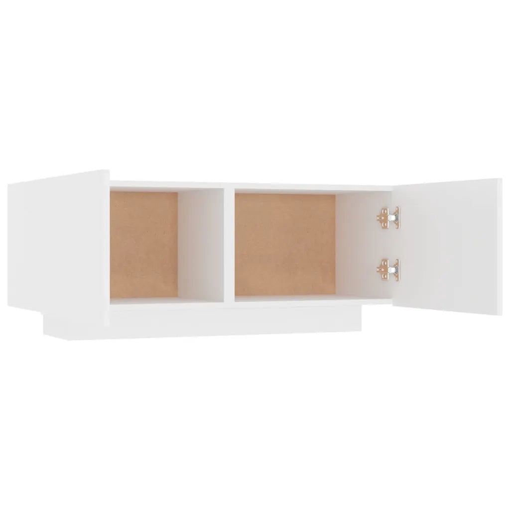 Comodino Bianco 100x35x40 cm in Legno Multistrato 3082765