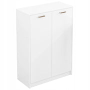 Scaffale da ufficio a 2 ante con ripiani, colonna, mobile autoportante, bianco stile loft, 108 cm