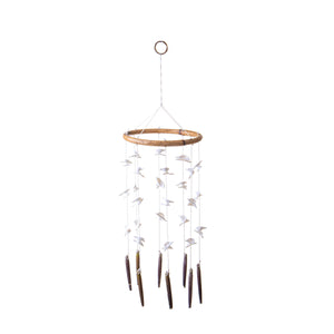 Set 2 Anelli con Conchiglie Naturali 15x57H cm