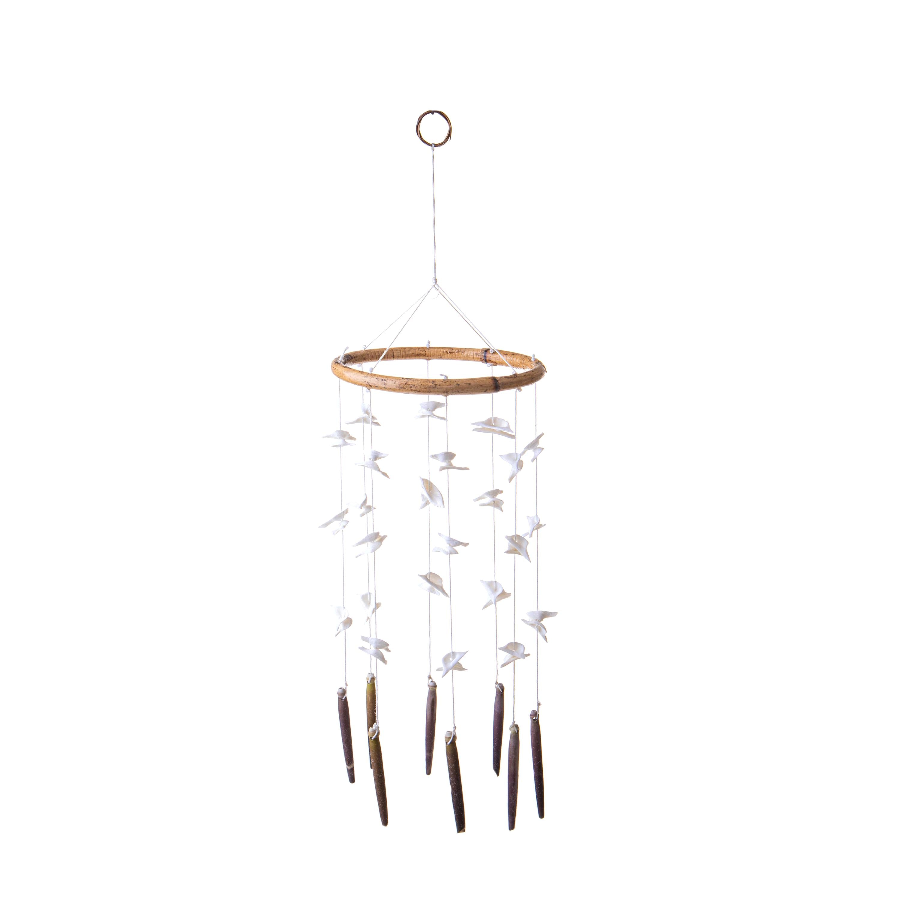 Set 2 Anelli con Conchiglie Naturali 15x57H cm