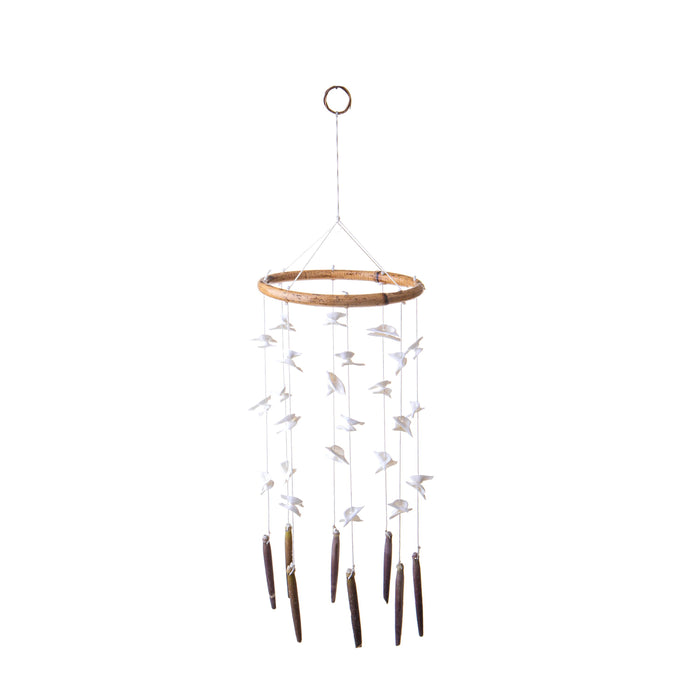 Set 2 Anelli con Conchiglie Naturali 15x57H cm