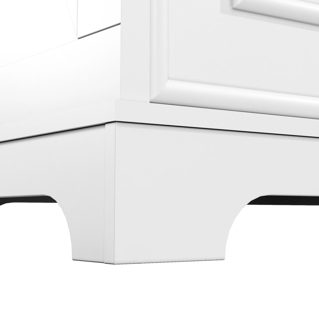 Credenza con 6 Cassetti; Motivo Fienile e Maniglie Dorate; Stile Country; in MDF; 120??40??76 cm; Bianco
