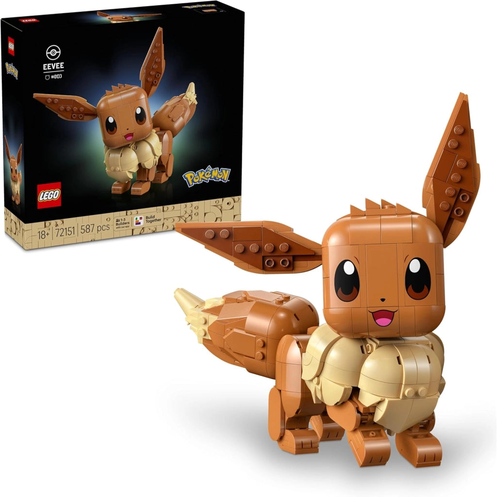 LEGO Pokemon Eevee Personaggio -  con Arti, Orecchie e Coda Snodabili ,Eta 18+