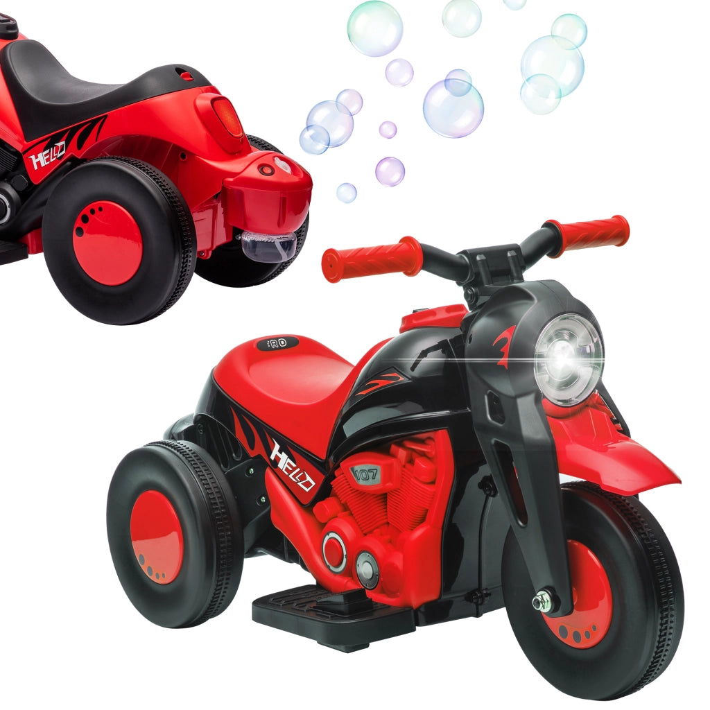 Moto Elettrica Bambini con Funzione Bolle e Musica ¨C zephmum ¨C Rosso