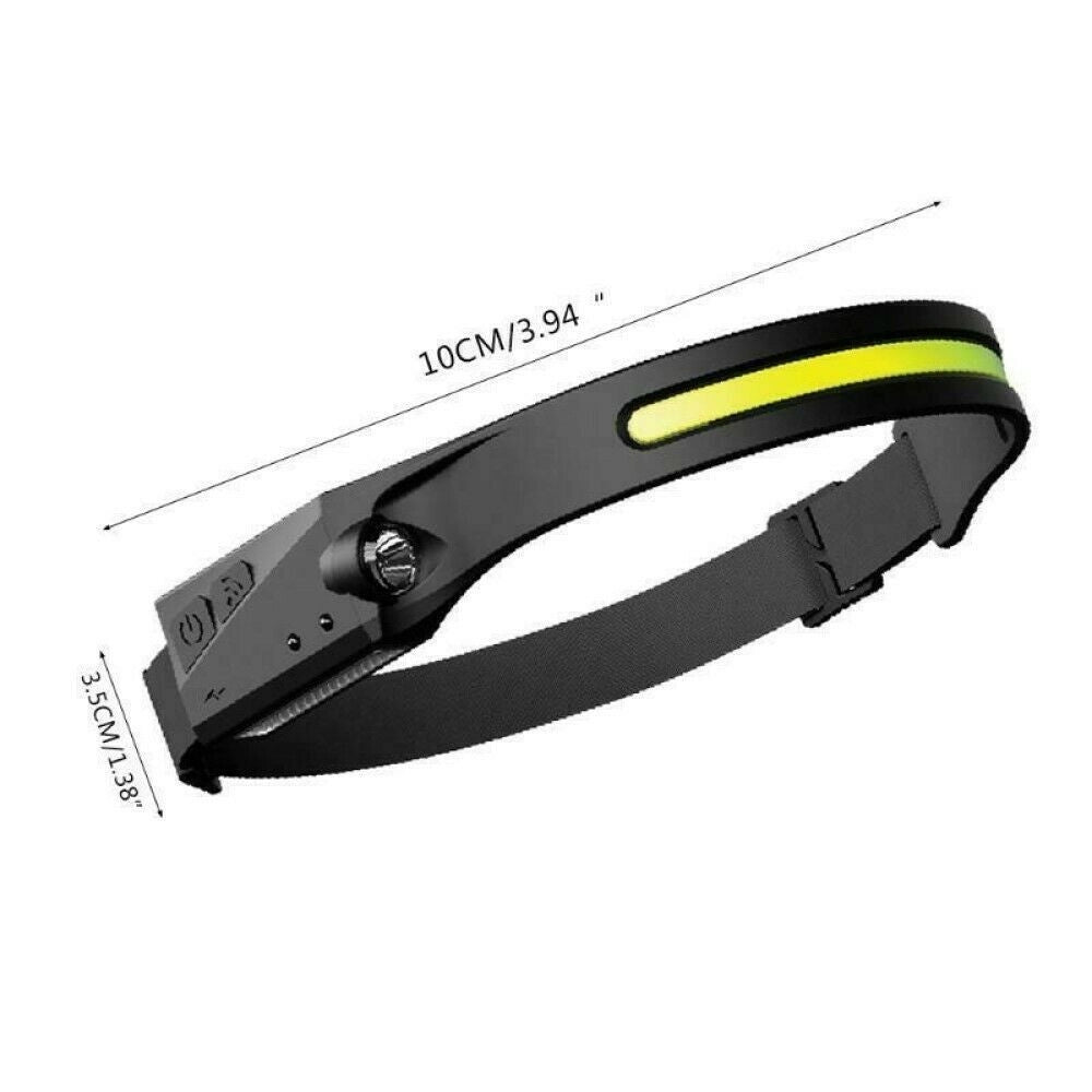 Trade Shop - Torcia Lampada Frontale Ricaricabile A Led Cob 350lm Con Sensore Di Movimento -